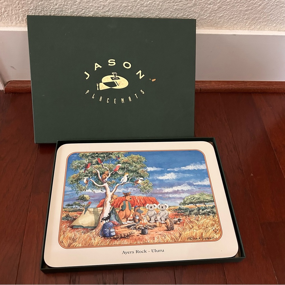 Vintage Jason Discover Australia Placemats Box 6 by R Galbraith Cork Backed